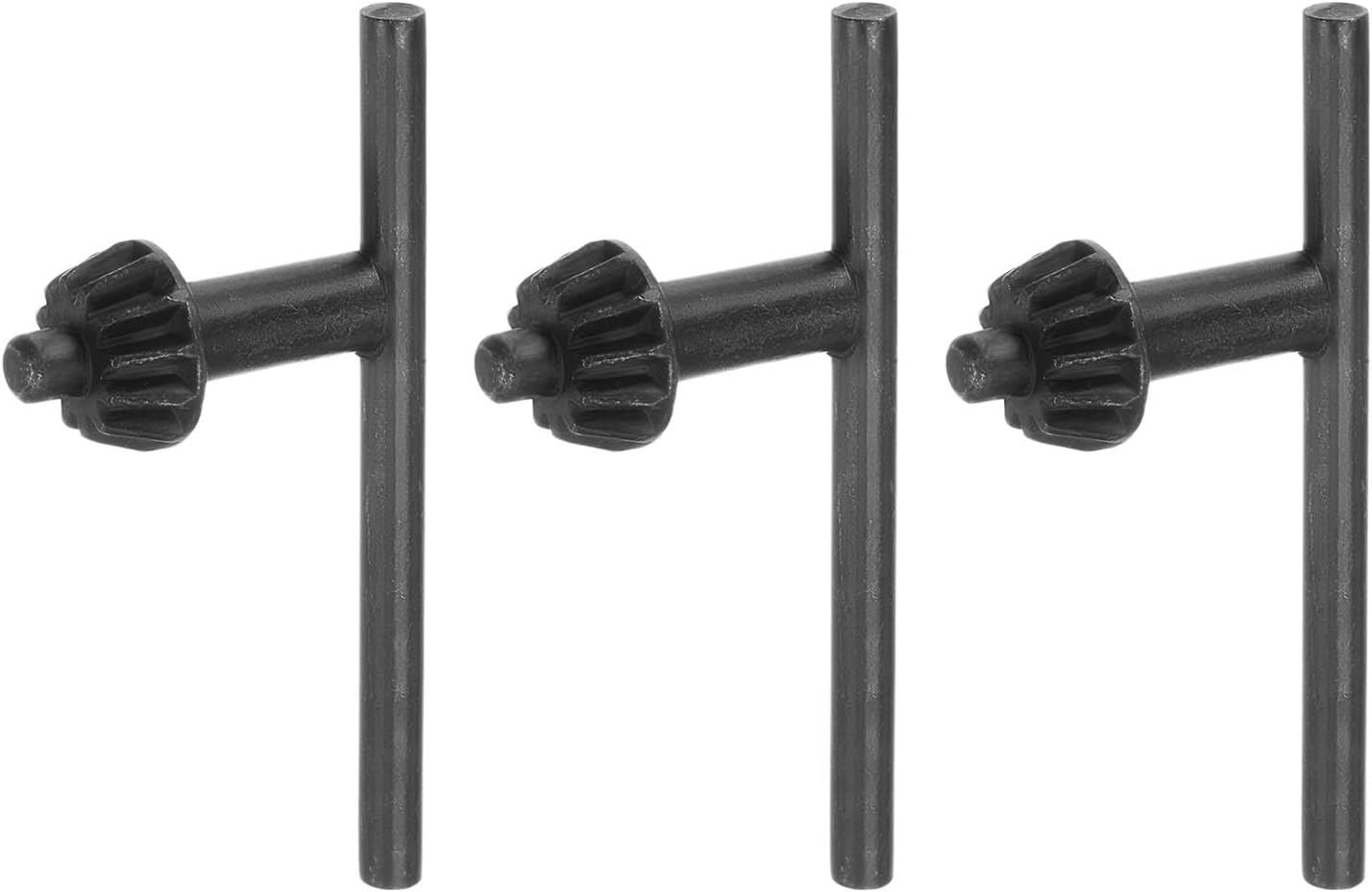 uxcell Chuck Key 6mm Key 12 Teeth for 1.5-13mm Drill Chuck Black 3pcs