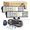 Nilight Side Shooter LED Light Bar/Pods 2PCS 6.5 Inch 60W Flood Spot Beam Combo Fog/Driving Light w/ 16AWG 5Pin Rocker Switch Wiring Harness Kit for Truck ATV UTV Boat