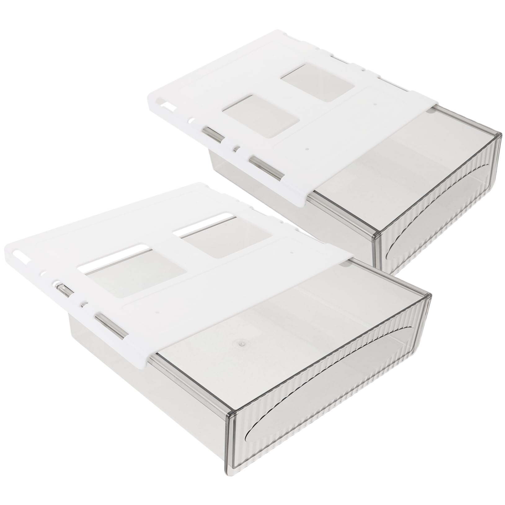 Uonlytech 2pezzi Sotto Scrivania in Plastica Resistente Organizer da Ufficio Creativo Scatola Portaoggetti Scorrevole per Casa e Ufficio Capacità Sufficiente per Cancelleria e Strumenti