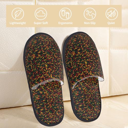 Color Music Print Women Slippers Home Furry Shoes Keep Men Couples Shoes Warm For Women-3