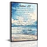 READIKN Salmo 23 En Español Para Pared Wall Decor, Psalm 23 Wall Art, Ocean decoration Cuadros Cristianos Para Pared En Español, Home Living Room Bedroom Bathroom Office Decor 12'*18' Wood Frame