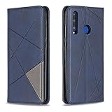 posanter cover per huawei p smart plus 2019 / honor 10i, flip custodia portafoglio caso libro pelle pu e tpu silicone, ultra sottile con chiusura magnetica e tasca per carte flip wallet caso (blu)