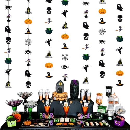 Image of Black-Ghost Witch-Bat Spider Halloween-Garlands Decorations - Panduola