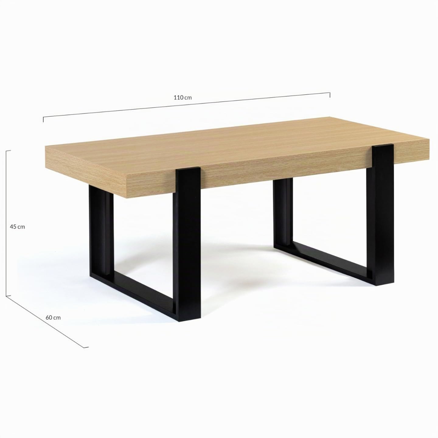IDMarket - Table Basse rectangulaire Phoenix Bois et Noir