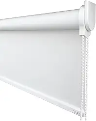 Cortina Persiana Rolô Blackout (COM BANDÔ E SEM BANDÔ) 1,30 (lar) x 1,40 (alt) (Tóquio 01 - Acabamento Branco)