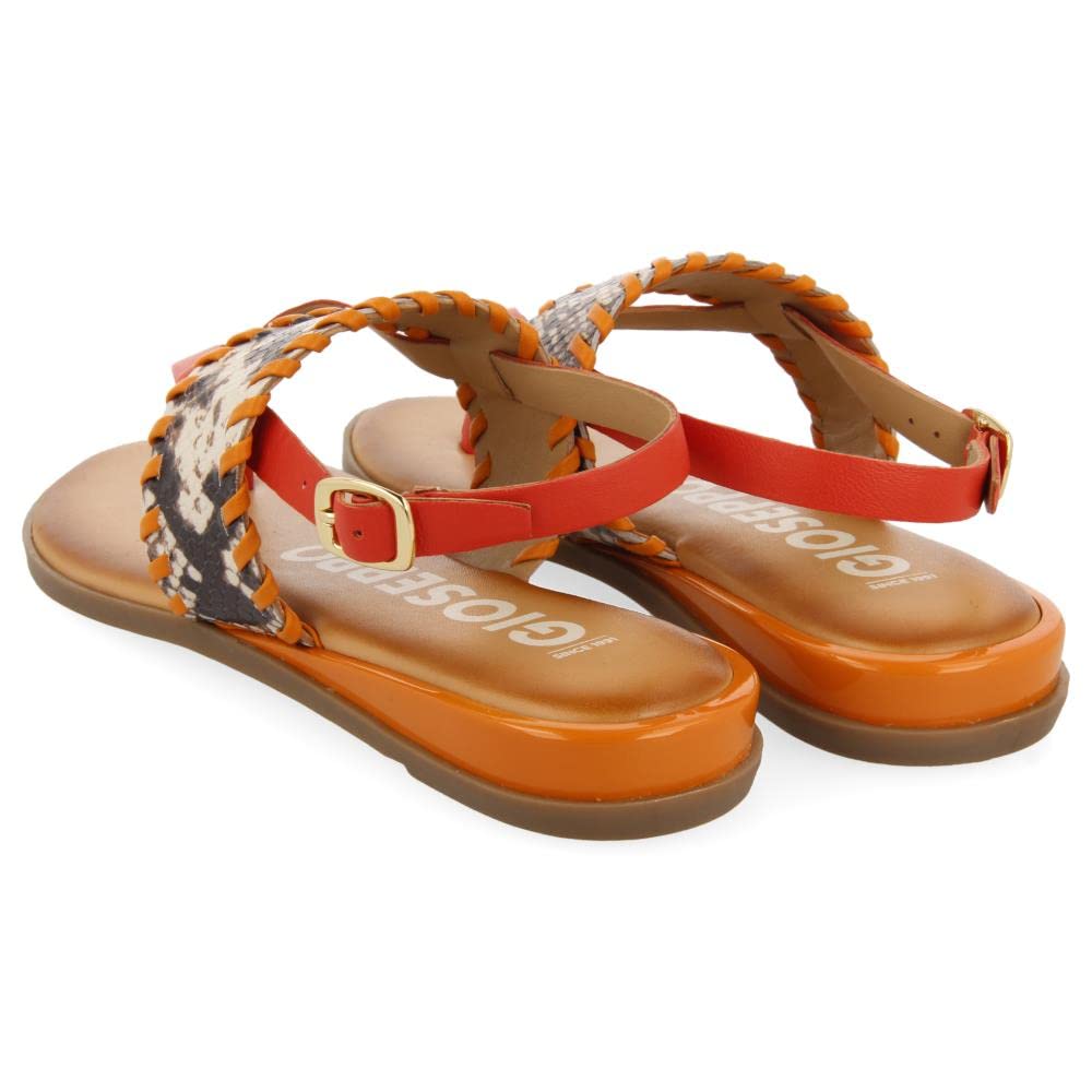 GIOSEPPO Sandalias Naranja con Print de Serpiente para Mujer mergey