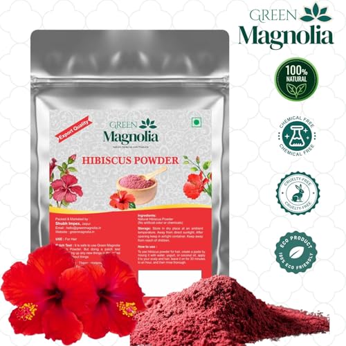 Image of Pure & Natural Flower Hibiscus Powder for Hair No Preservatives No Artificial Color Herbal Hair Mask for Strength Smoothness & Shine (100gm)