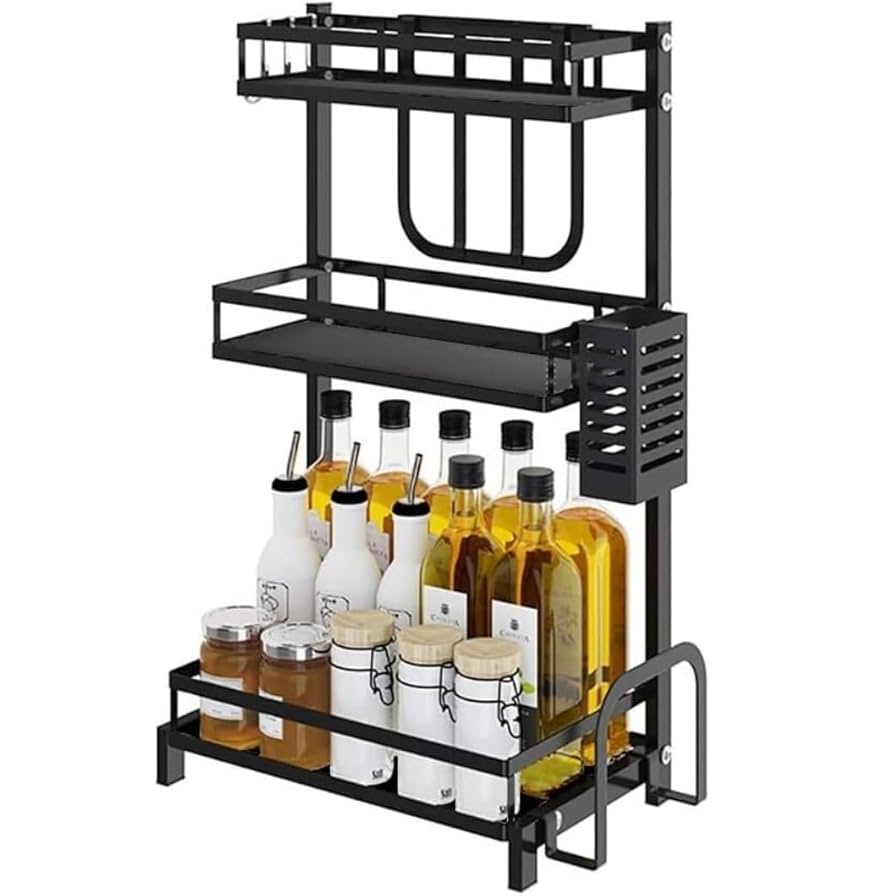 Amazon｜調味料ラック 調味料 収納 スパイスラック 調味料棚 3段
