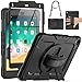 Produktbild SEYMAC Hülle für iPad 6./5. Gen 2018/2017 (iPad 9.7" Zoll), iPad Air 2 / iPad Pro 9,7 Stoßfeste Hülle mit Displayschutzfolie, Drehbarem Ständer und Handschlaufe, Schultergurt, Stifthalter, Schwarz