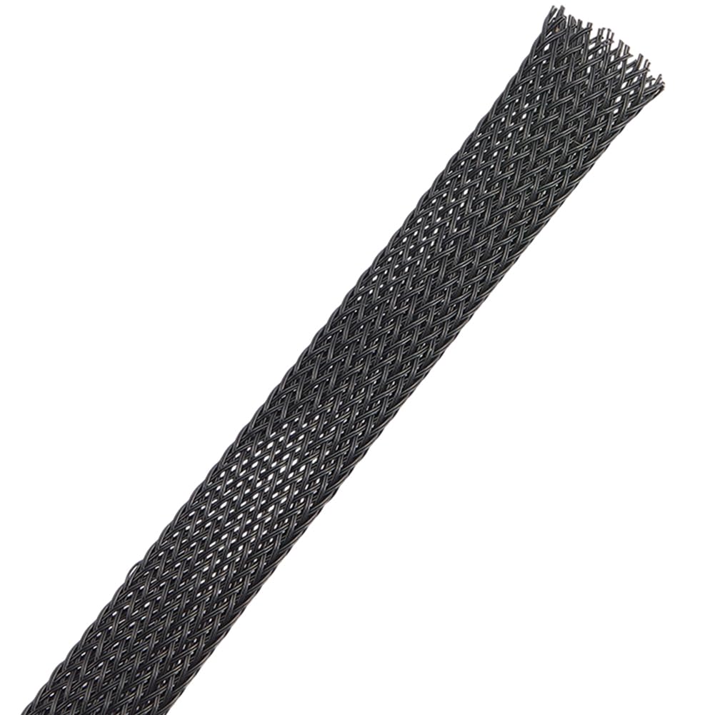 Guaina Protettiva per Cavi in Pet da 15 m X 20mm di Larghezza Flessibile in Rete Metallic Espandibile Intrecciata Nera per Cablaggio Organizer per Cavi Audio e Video.