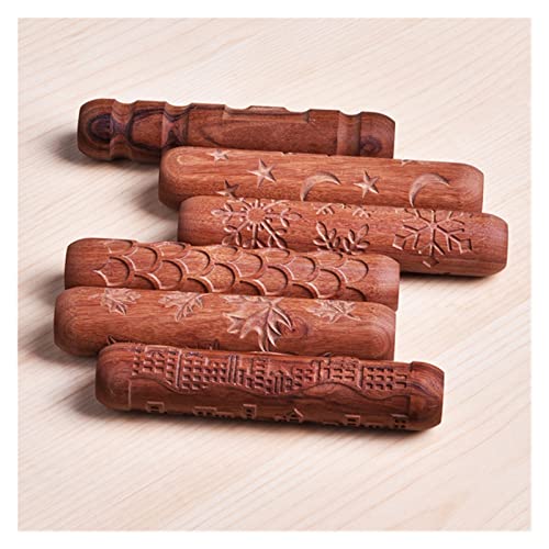 KIHENE Poterie Outil Céramique Sculpture sur Bois Texture Boue Rouleau Pressé Motif Tige Rouleau À Pâtisserie Timbres en Relief Polymère Argile Modélisation Outils (Color : Maple) – vue 5