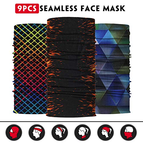 Image of Venswell Neck Gaiter Face Mask Men Women,Seamless Bandana Rave Face Cover Scarf Mask,Balaclava,Headband, Head Wrap,Headwear
