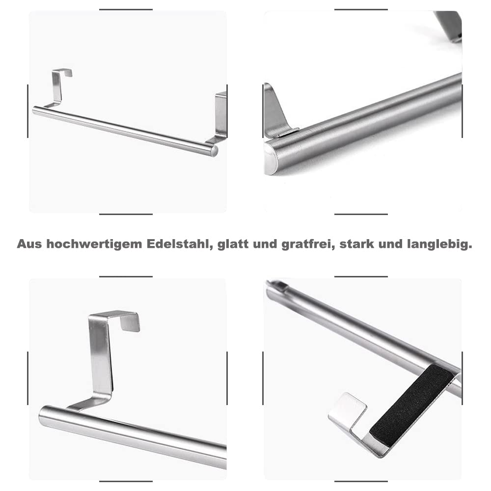 23 cm Over The Door Towel Holder, No Drilling Towel Rack Rails Door Hanging - Image 4