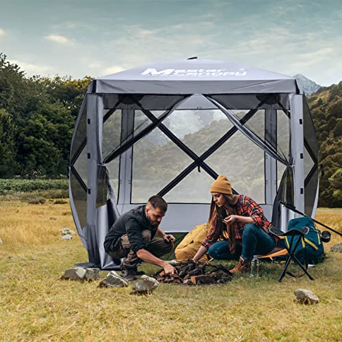 Image of MASTERCANOPY 6x6 Portable Screen House Room Pop up Gazebo Outdoor Camping Tent with Carry Bag (6x6,Grey)
