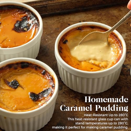 Ramekins Set of 6, 200ML Porcelain Souffle Dish,9cm Creme Brulee Dish for Air Fryer & Oven, Mini Bowl for Dips, Sauces, Snacks and Fruits-White - Image 5
