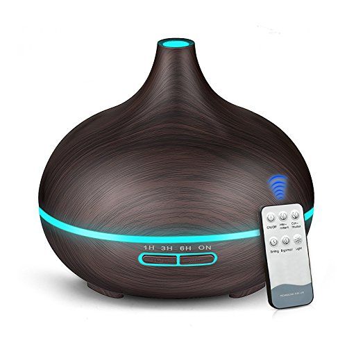 NEWKBO 550ml Remote Control Essential Oils Diffuser Cool Mist Humidifier with 7 Color
