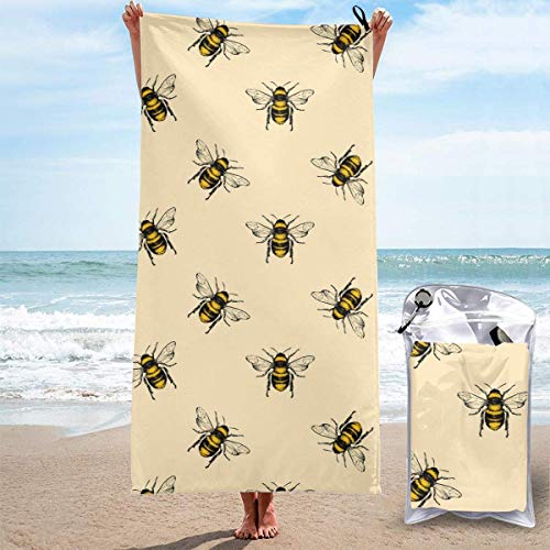 Gebrb Toalla de baño de Microfibra,Toallas de Gimnasio Honey Bee Microfiber Fast Drying Swimming...