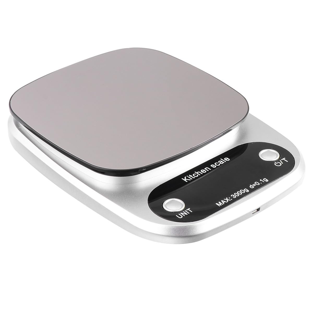 Báscula y Precisión de 0,1 G de Cocina Digital de Acero Inoxidable Recargable Capacidad de 3 Kg Portátil Uso en Cocina
