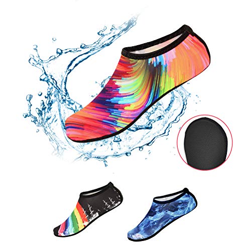 LOFTER Water Sports Shoes, Aqua Socks Non Slip Quick Dry for Beach Surfing Swimming Yoga Exercise, Rubber Sole for Men Women Kid