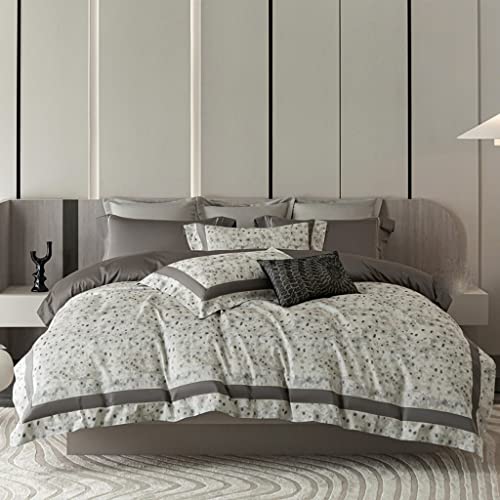 Linge de lit en coton à fibres longues et grand jacquard texturé traditionnel