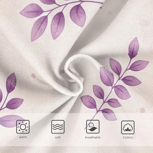 Kids Underwear Girls, Leaves Purple Pastel Toddler Girl Panties, Cotton Underwear for Girls, 2T–8 Years3