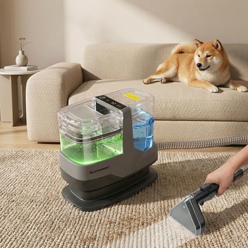 Image of Small Carpet Spot Cleaner Machine, Portable Upholstery & Couch Cleaner Machine with 17KPa Powerful Suction, Deep Cleaning Handheld Car Shampooer for Furniture, Sofa, Rug, Stairs, Pet Stains, Car Seats