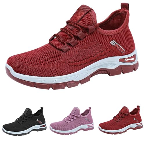Zapatos ortopédicos para mujer, zapatillas de verano, zapatillas de senderismo para mujer, zapatos de verano con cuña, zapatillas de correr con cordones, zapatillas de malla para correr, zapatillas de