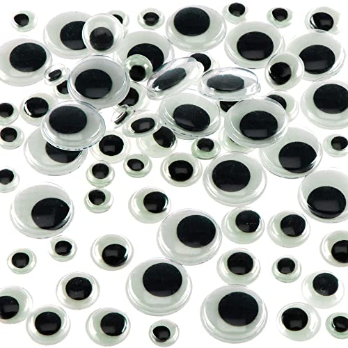 Baker Ross AR692 Self-Adhesive Glow in the Dark Wiggle-Eyes Value Pack  Ideal for Kids' Halloween Arts and Crafts, Gifts, Keepsakes and More (Pack of 100)