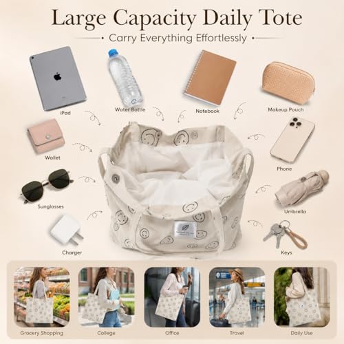 Image of Street27 Korean Canvas Corduroy Tote Bag Casual Work Shoulder Handbags | Multi-Purpose Bag |Sturdy Canvas Bag with Large Capacity | Shopping Bag for Office, College & Daily Use
