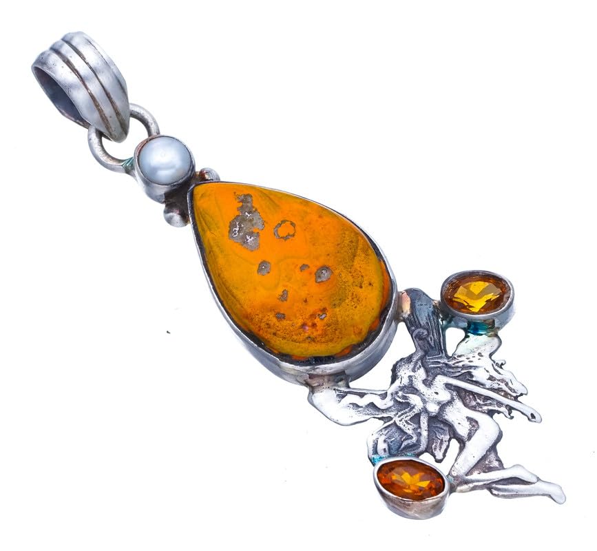 Perle de Rivière et Jaspe en Pendentif StarGems pour Sublimer Vos Tenues