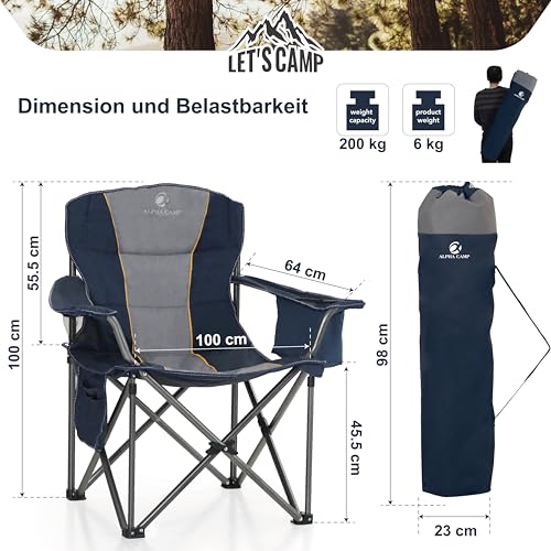 ideal für komfortables Angeln am See - Detailansicht von LET'S CAMP Campingstuhl Deal – Dealfoxx.de