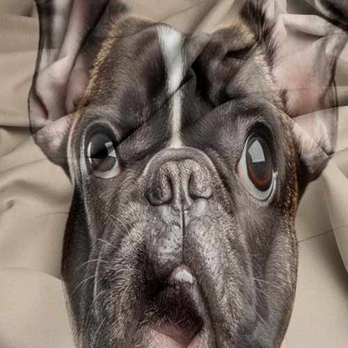 Housse de couette 140x200 bouledogue fermeture éclair impression 3D