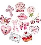 36 Pcs Pink Iron-On Patches – Assorted Cute Embroidered Designs For DIY