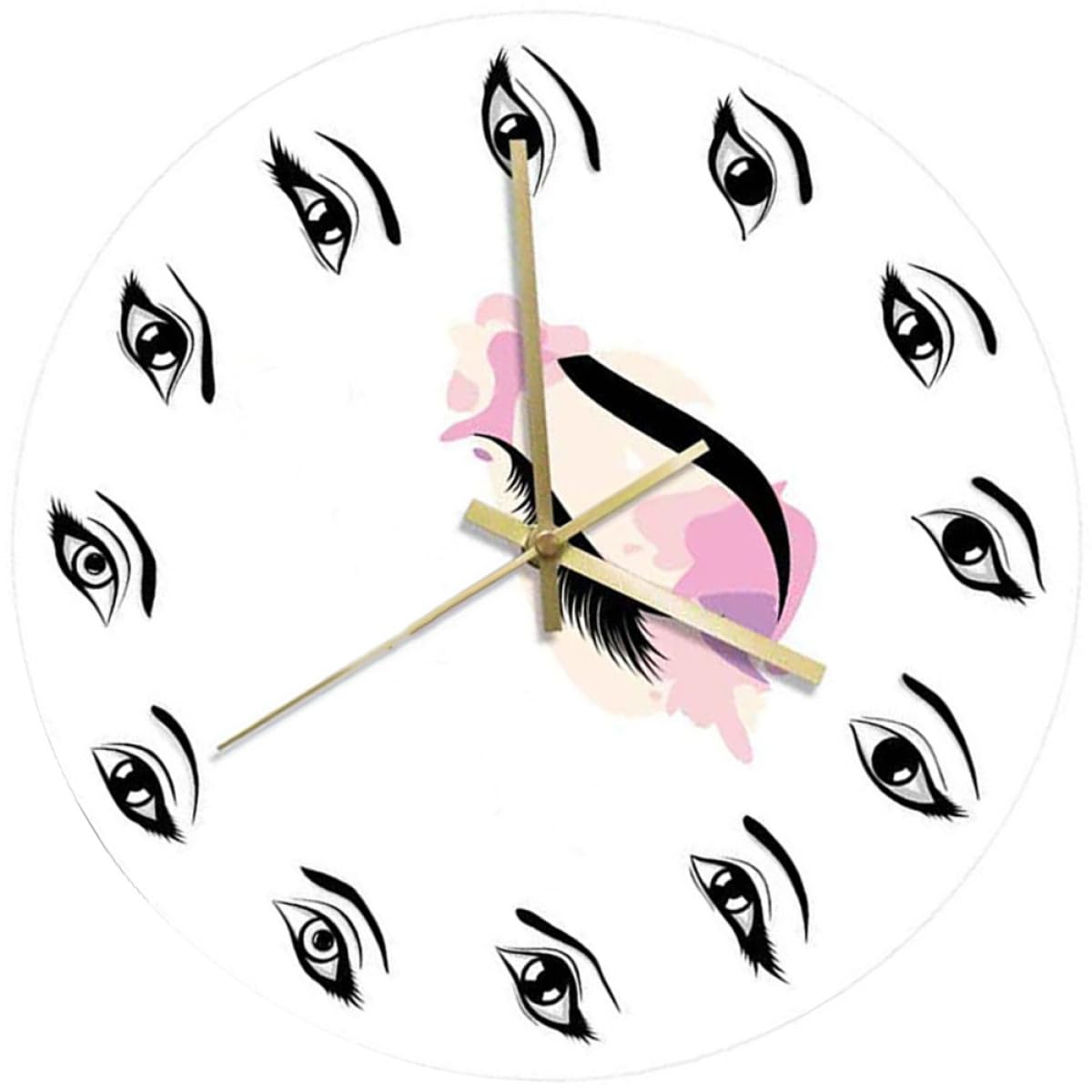 Horloge murale studio d'esthétique ronde en PU, pendule silencieuse décoration salon moderne