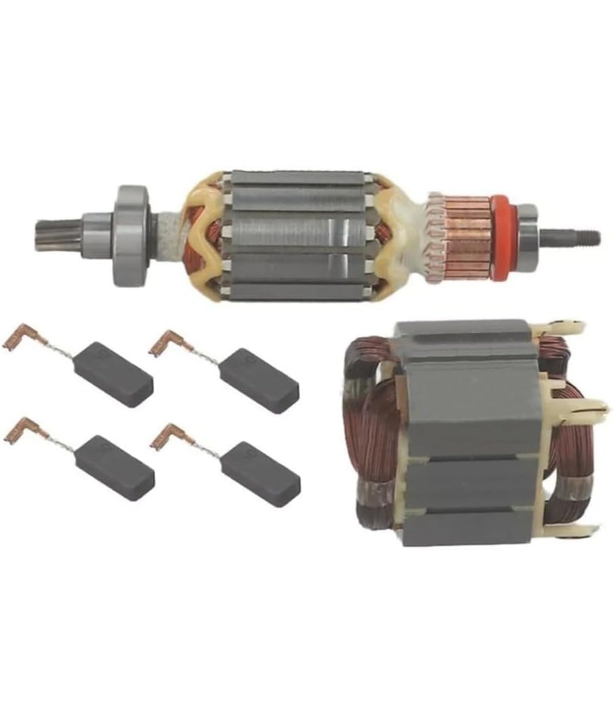 Zestaw stojana wirnika i szczotek węglowych, niezawodna wymiana, części zamienne do elektronarzędzi 513633-7 625758-6 CB350 194160-9, 6 sztuk