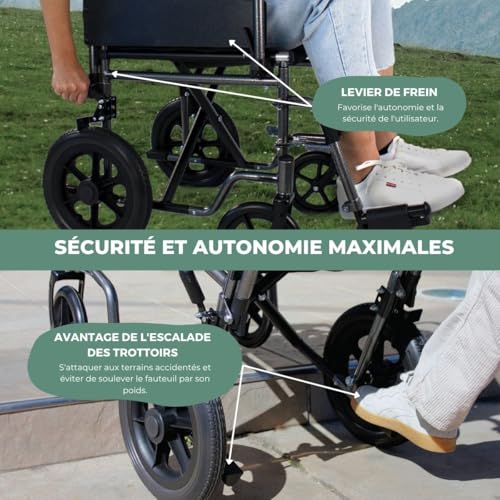 Fauteuil roulant pliable pour intérieur compact Mobiclinic à roues légères - 9
