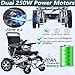 CUIOT Electric Wheelchairs for Adults - Lightweight Foldable Intelligent Power Wheelchair, All Terrain Motorized Wheelchairs for Seniors, Compact Portable Airline Approved- Support 300Lbs,Gold,20AH