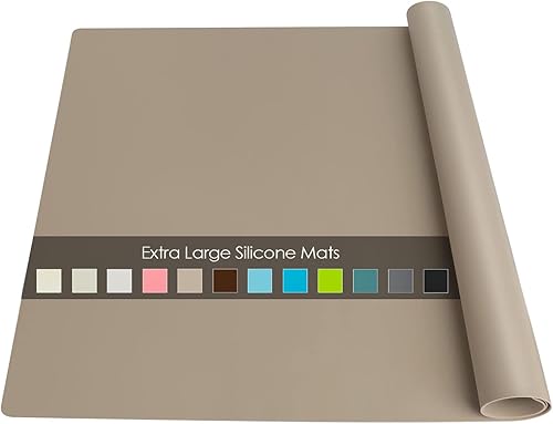 Miniatura 26 de Tapete de silicona extragrande para niños, hoja de silicona grande para manualidades, tapete antiadherente para hornear, resistente al calor, mantel