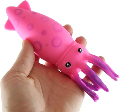 Miniatura 6 de Juego de 2 animales acuáticos – Pelotas antiestrés de calamar y pulpo – Pelotas antiestrés rellenas de Doh – Sensorio, Estrés, Juguete Fidget Super