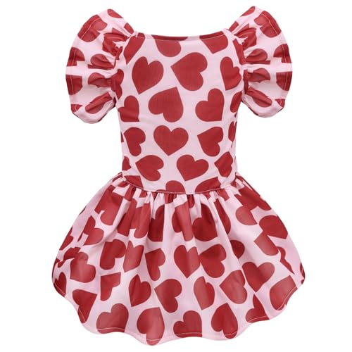 Image of CuteBone Frilly Dog Dress Princess Puppy Birthday Dresses with Ruffled Sleeves Cat Clothes Outfit for Small Dogs Girl Pet Apparel