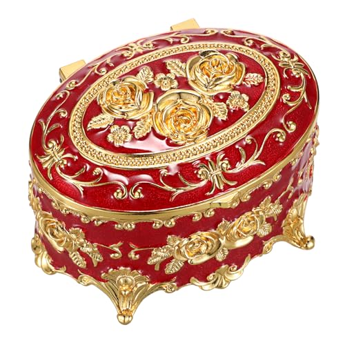 Hipiwe HPWSN00941 Oval Jewelry Box Classic Metal Trinket Organizer Ring Storage Box thumb #8