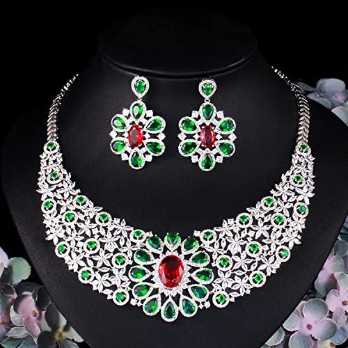 Parure bijoux mariage vert zircone cubique pour éviter les accessoires ternes le jour J