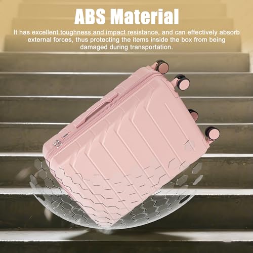 Image of 28 Inch ABS Hard Shell Large Luggage With Combination Lock and Side Hooks, Pink