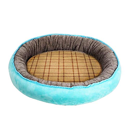 JPSSYXLCC ぬいぐるみリムパッドと滑り止めボトムドッグベッドサマードッグベッド犬小屋ペットフロッピードライブ-青い_M