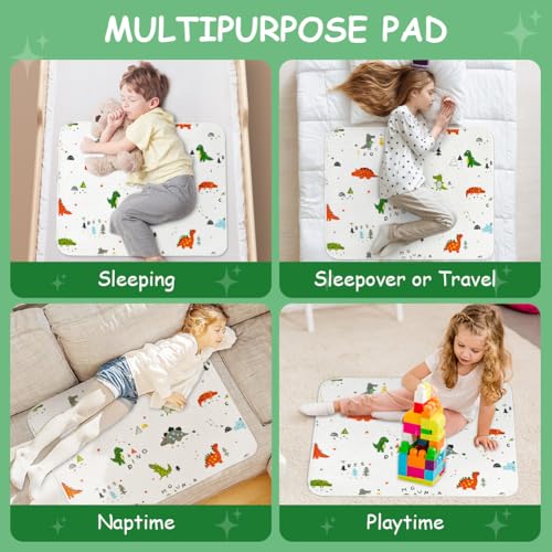 Aolso Töpfchentrainingsmatratze, Matratzenschoner Kinderbett, 70 * 90cm Bettschutz, Waschbare Bettunterlage Wasserdicht, Für Einzelbetten, Kinderbetten, Babybetten-Verdicken (Dinosaur)