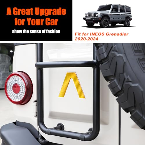 Image of Tailgate Decal Soft Carbon Fiber Car Body V-Shaped Sticker Compatible with INEOS Grenadier 2020-2024 Car Tailgate Sticker Decorative Accessories(Yellow)