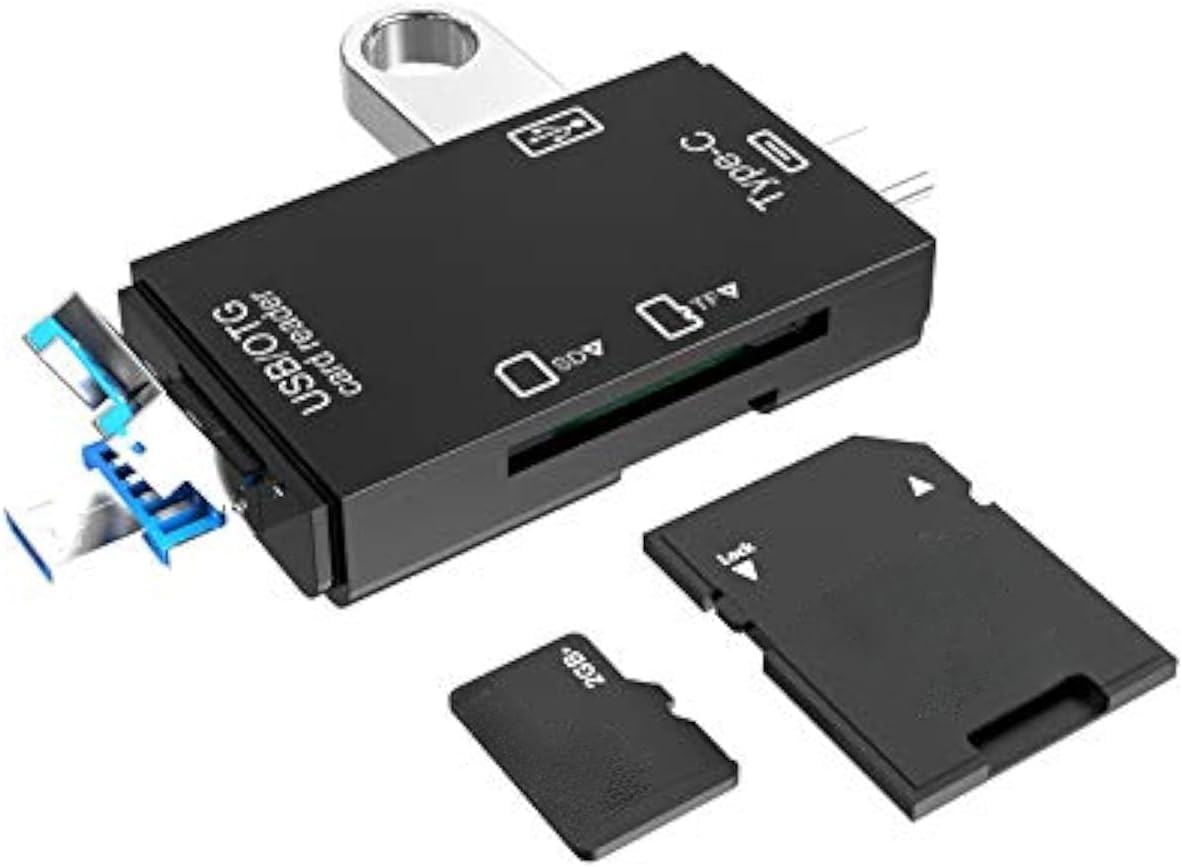 BUBUCAM 5-in-1 Card Reader, USB 2.0, USB-C 3.1, MicroUSB, SD, MicroSD, Compatible with Windows, Mac, Linux, Android-image-13