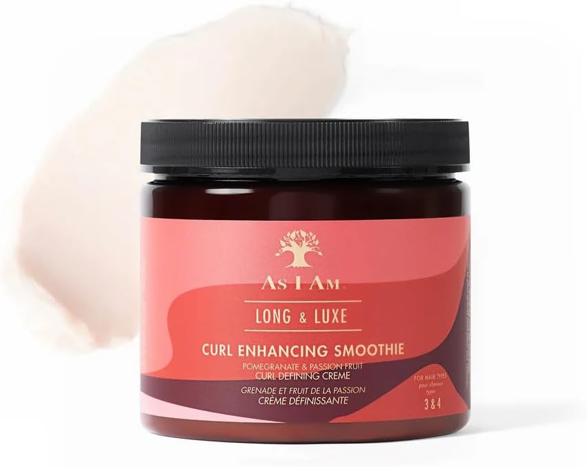 As I Am Long and Luxe Curl Enhancing Smoothie 16 oz - Lightweight Coil Defining Creme for Hi-Definition, Hydrated Curls and Coils - Enriched with Pomegranate and Passion Fruit