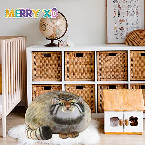Merryxd Cat Plush Body Pillow, 12Inch Soft Steppe & Kitten Plushies, Cute Stuffed Animals, Pallas Cat & Fox & Raccoon Plush Pillows, Comfortable Big Plush Toys Gifts For Kids, Girls, Boys, Girlfriend #TOP4