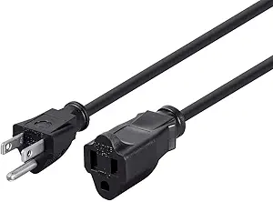 Monoprice 105300 10ft 16AWG Power Extension Cord Cable, 13A (NEMA 5-15P to NEMA 5-15R), Black - 13A